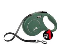 Flexi Classic M Sangle 5 m Vert Olive Laisse à Enrouleur pour Chien jusqu'à 25 kg