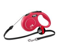 Flexi Laisse New Classic avec cordon pour chien Rouge 5 m Taille S