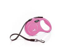flexi® Classic S | Laisse rétractable à sangle de 5 m pour petits chiens jusqu'à 15 kg | Pink | laisse à enrouleur pour chien | Poids : 200 g | Dimensions : 10 x 16,5 cm