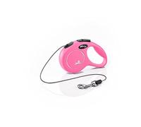 flexi® Classic XS | Laisse rétractable à cordon de 3 m pour petits chiens jusqu'à 8 kg | Format de poche | poignée à 3 doigts | Pink | Laisse à enrouleur | Poids : 100 g | Dimensions : 8,2 x 13 cm
