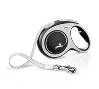 flexi® Comfort L | Laisse rétractable à sangle de 5 m pour chiens jusqu'à 60 kg | Bleu | laisse à enrouleur pour chien | Poids : 520 g | Dimensions : 13,4 x 20,8 cm