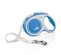 Flexi® Comfort L | Laisse rétractable à Sangle de 5 m pour Chiens jusqu'à 60 kg | Bleu | Laisse à Enrouleur pour Chien | Poids : 520 g | Dimensions : 13,4 x 20,8 cm