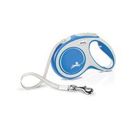 Flexi® Comfort M | Laisse rétractable à Sangle de 5 m pour Chiens jusqu'à 25 kg | Bleu | Laisse à Enrouleur pour Chien | Poids : 300 g | Dimensions : 11,6 x 18,8 cm