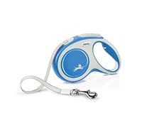 Flexi Laisse rétractable New Comfort M Sangle 5 m – Bleu – Jusqu'à 25 kg