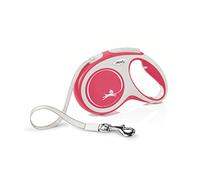 Flexi® Comfort M | Laisse rétractable à Sangle de 5 m pour Chiens jusqu'à 25 kg | Rouge | Laisse à Enrouleur pour Chien | Poids : 300 g | Dimensions : 11,6 x 18,8 cm