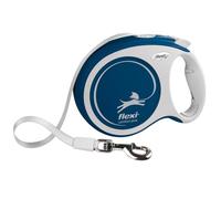 flexi Comfort Plus L Laisse Enrouleur Grand Chien 5 m, 60 kg, Bleu | Sangle robuste 5 m · Poignée ajustable · Frein à bouton · Grand chien jusqu'à 60 kg · Made in Germany