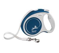 flexi Comfort Plus M Laisse Enrouleur Chien Moyen 5 m, 25 kg, Bleu | Sangle robuste 5 m · Poignée ajustable · Frein à bouton · Chien jusqu'à 25 kg · Made in Germany