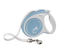 flexi Comfort Plus S Laisse Enrouleur Petit Chien 5 m, 15 kg, Bleu Clair | Sangle robuste 5 m · Frein à bouton · Petit chien jusqu'à 15 kg · Compatible LED et Multi Box · Made in Germany
