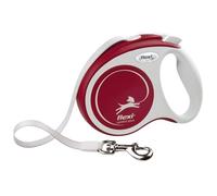 flexi Comfort Plus S Laisse Enrouleur Petit Chien 5 m, 15 kg, Rouge | Sangle robuste 5 m · Frein à bouton · Petit chien jusqu'à 15 kg · Compatible LED et Multi Box · Made in Germany