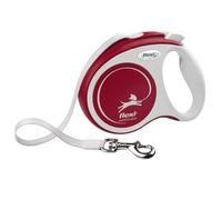flexi Comfort Plus XS Laisse Enrouleur Chien & Chat 3 m, Rouge | Sangle robuste 3 m · Frein à bouton · Chien et chat jusqu'à 12 kg · Format poche 148 g · Made in Germany
