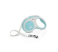 Flexi Laisse rétractable Comfort S Sangle 5 m Bleu clair pour chiens jusqu'à 15 kg