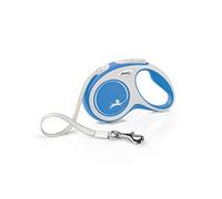 Flexi® Comfort S | Laisse rétractable à Sangle de 5 m pour Chiens jusqu'à 15 kg | Bleu | Laisse à Enrouleur pour Chien | Poids : 230 g | Dimensions : 10 x 16,5 cm