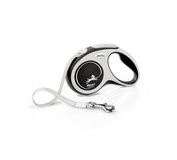 Flexi® Comfort S | Laisse rétractable à Sangle de 5 m pour Chiens jusqu'à 15 kg | Noir | Laisse à Enrouleur pour Chien | Poids : 230 g | Dimensions : 10 x 16,5 cm