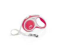 Flexi® Comfort S | Laisse rétractable à Sangle de 5 m pour Chiens jusqu'à 15 kg | Rouge | Laisse à Enrouleur pour Chien | Poids : 230 g | Dimensions : 10 x 16,5 cm