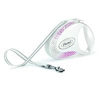 flexi Glam Composition Laisse rétractable avec Cristaux Swarovski Blanc 25 kg/5 m