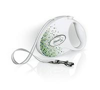 flexi Glam Splash Laisse rétractable pour Chien jusqu'à 25 kg Blanc nacré Taille M 5 m