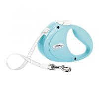 FLEXI Laisse à enrouleur PUPPY sangle - 2m, jusqu'à 12kg - bleu clair