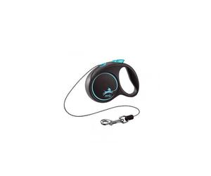 FLEXI Laisse automatique Black Design S Corde 5m Bleu