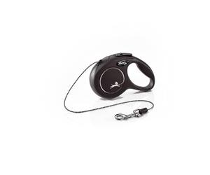 FLEXI Laisse automatique New Classic XS Corde 3 m Noir