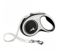FLEXI Laisse Enrouleur New COMFORT Sangle - 5M, Jusqu'à 15Kg - Noir