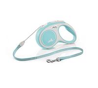 Flexi, Laisse Modèle New Comfort, Version Cordon, Sangle particulièrement résistante, Système de Guidage perfectionné, Poignée réglable pour Les Tailles M et L, Made in Germany, Bleu Clair, S - 5m