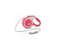 Flexi, Laisse Modèle New Comfort, Version Cordon, Sangle particulièrement résistante, Système de Guidage perfectionné, Poignée réglable pour Les Tailles M et L, Made in Germany, Rouge, XS - 3m