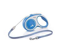 Flexi, Laisse Modèle New Comfort, Version Cordon, Sangle particulièrement résistante, Système de Guidage perfectionné, Poignée réglable pour Les Tailles M et L, Made in Germany, Bleu, S - 5m