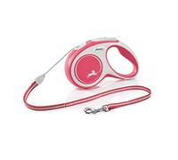 Flexi, Laisse Modèle New Comfort, Version Cordon, Sangle particulièrement résistante, Système de Guidage perfectionné, Poignée réglable pour Les Tailles M et L, Made in Germany, Rouge, S - 5m