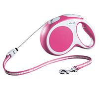 Flexi, Laisse Modèle Vario, Laisse Rétractable pour Chiens Chats, Cordon Ultra-Résistant, Corde Laisse Enrouleur avec Système de Freinage, Fabrication Allemande, Rose, XS - 3m