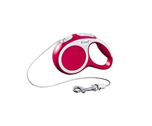 Flexi, Laisse Modèle Vario, Laisse Rétractable pour Chiens Chats, Cordon Ultra-Résistant, Corde Laisse Enrouleur avec Système de Freinage, Fabrication Allemande, Rouge, XS - 3m