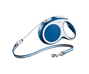 Flexi, Laisse Modèle Vario, Laisse Rétractable pour Chiens Chats, Cordon Ultra-Résistant, Corde Laisse Enrouleur avec Système de Freinage, Fabrication Allemande, Bleu, XS - 3m