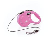 flexi Laisse rétractable Classique (Cordon), Ergonomique, Durable et sans nœuds, pour Chiens jusqu'à 8,2 kg, 3 m, Taille XS, Rose
