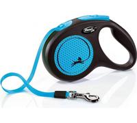 Flexi - Laisse rétractable pour chien "Medium", néon, collée TL5376 (5 m) (Bleu/Noir)