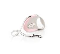 Flexi Laisse rétractable pour Petits Chiens jusqu'à 11,8 kg - 3 m, Rose/Rose | Laisse de Promenade Anti-nœuds avec Frein à Une Main, Pause, Verrouillage | Produit de qualité Allemande