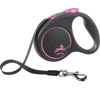 Flexi Laisse Sangle Black Designm 5m Rose