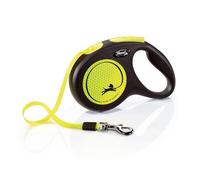 Flexi Neuf Néon M Ruban Automatique Laisse pour Chien Under 25 KG Belt 5 M Jaune