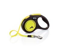 Flexi Neuf Néon S Ruban Automatique Laisse pour Chien Jusqu'À 15 KG 5 M Jaune