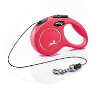 FLEXI Classic Laisse avec enrouleur pour chien/chat/petit animal jusqu'à 8 kg Cordon de 3 m Rouge Taille XS