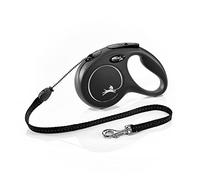 FLEXI New Classic Laisse avec Cordon pour Chien Noir 5 m Taille M