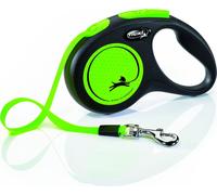 Flexi Laisse New Classic S sangle 5m jusqu'à 15kg Vert Néon