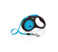 Flexi New Neon Tape Blue Small 5m Retractable Dog Leash/Lead for dogs up to 15kg