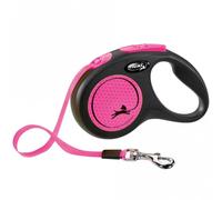 Flexi Nouveau Classique Néon Laisse Enrouleur - S / Rose
