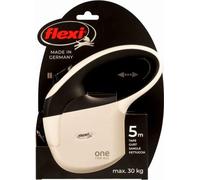 FLEXI One for All S blanc - noir - laisse automatique pour chiens jusqu'à 30kg - 5m