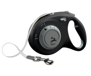 Flexi® Select M | Laisse à Enrouleur à Sangle réglable Entre 0-7 m | Noir | Laisse rétractable pour Chiens jusqu'à 25 kg | Poids : 440 g | Dimensions : 12,9 x 19,2 cm