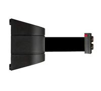 FlexiBarrier - Barrière à dérouler avec support mural magnétique (10 m, noir)