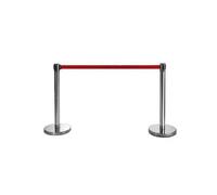 FlexiBarrier -Basic 300 - Système de guidage des personnes - Longueur de la sangle 3 m - Sangle de délimitation - Rouge - Lot de 2