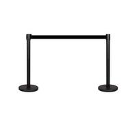 FlexiBarrier -Basic 300 - Système de guidage des personnes - Longueur de la sangle 3 m - Sangle de délimitation - Noir - Lot de 2