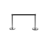 FlexiBarrier -Basic 300 - Système de guidage des personnes - Longueur de la sangle 3 m - Sangle de délimitation - Noir - Lot de 2