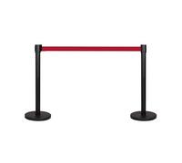 FlexiBarrier -Basic 300 - Système de guidage des personnes - Longueur de la sangle 3 m - Sangle de délimitation - Rouge - Lot de 2