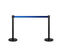 FlexiBarrier -Basic 300 - Système de guidage des personnes - Longueur de la sangle 3 m - Sangle de délimitation - Bleu - Lot de 2